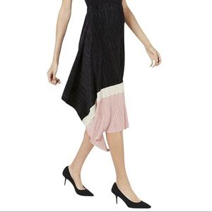 ALFANI Pleated Colorblock A-Line Skirt
